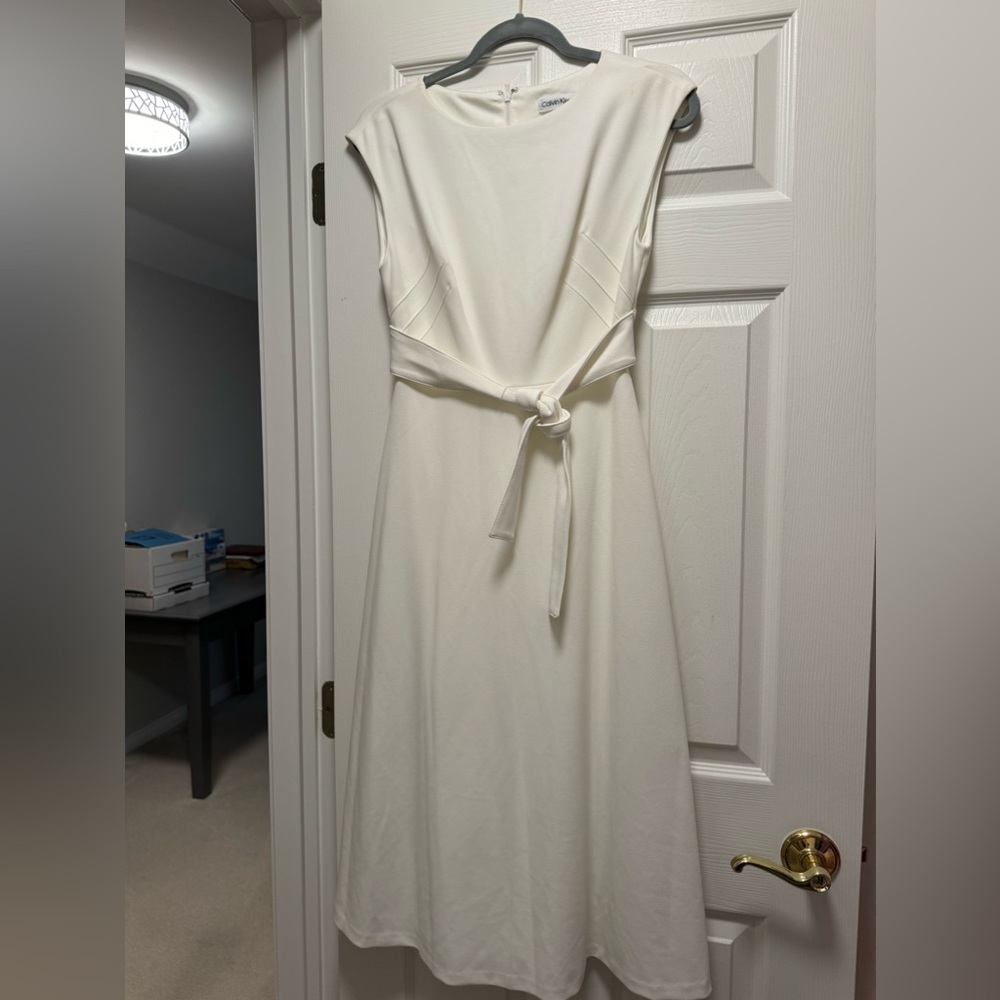 White/ivory Calvin Klein dress.